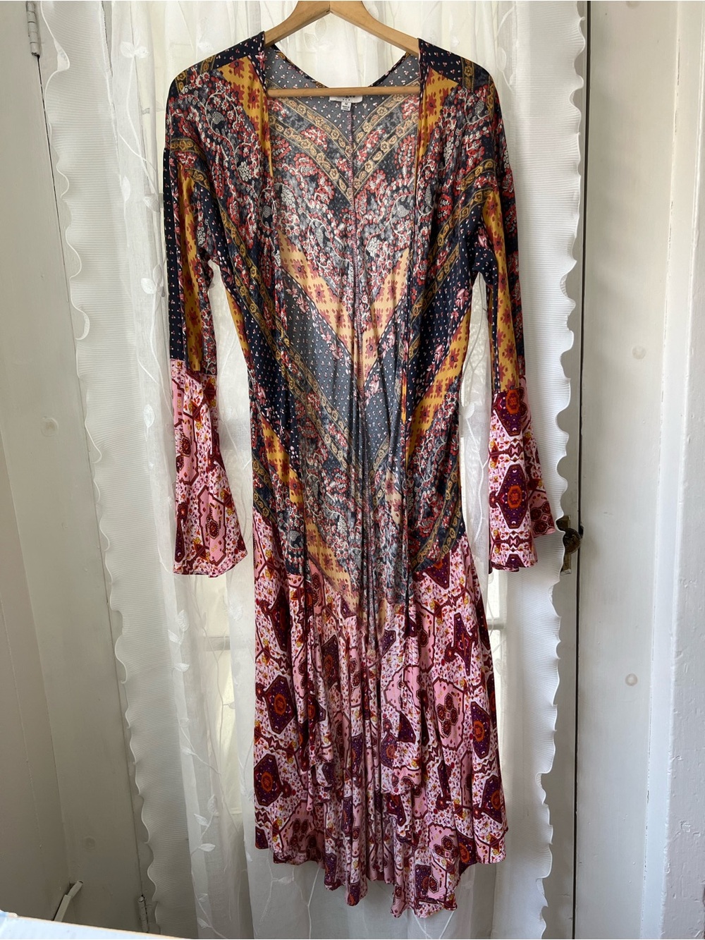 Umgee Multicolor Patchwork flowy Robe - Picture 2 of 10
